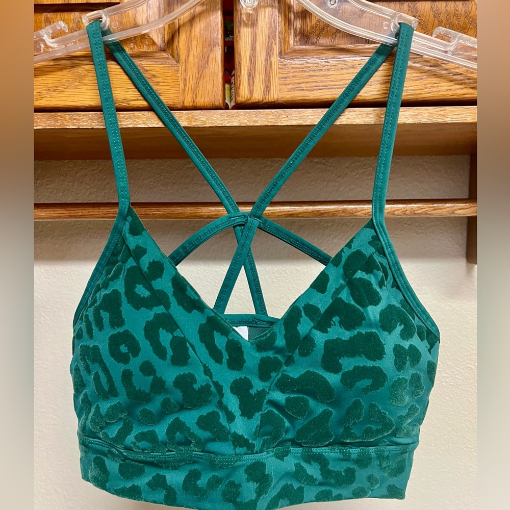 BALANCE ATHLETICA- NOW VITALITY Emerald Green Leopard Sports Bra - Picture 2 of 12